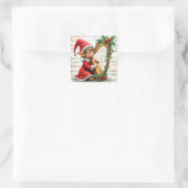 Christmas Elf Playing a Harp Vierkante Sticker (Tas)