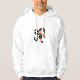 Christmas Elf Playing Soccer Hoodie