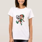Christmas Elf Playing Soccer T-shirt (Voorkant)