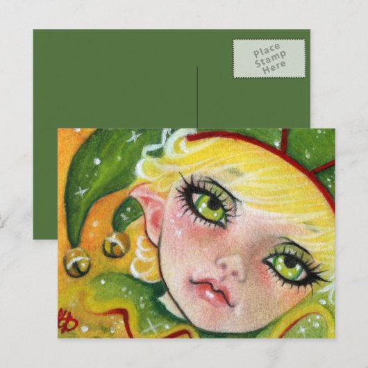 Christmas Elf Postcard Feestdagenkaart (Voorkant / Achterkant)