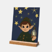 Christmas Elf Starry Night Acrylic Kids Room Acryl Bord (Hoek)