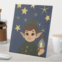 Christmas Elf Starry Night Stand-Up 