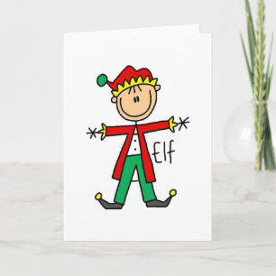 Christmas Elf Stick Figuur Kaart