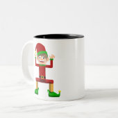 Christmas Elf Tweekleurige Koffiemok (Voorkant links)