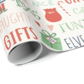 Christmas Elves and Fun Text Cadeaupapier (Rol Hoek)