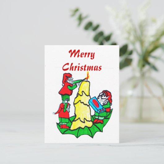 CHRISTMAS ELVES briefkaart (Staand voorkant)