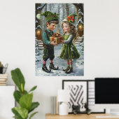 Christmas Elves Gift Exchange – Holiday Woodland Poster (Thuiskantoor)
