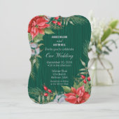 Christmas Emerald Green Poinsettia Kaart (Staand voorkant)