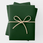 Christmas emerald green solid stylish rustic inpakpapier vel (In situ)