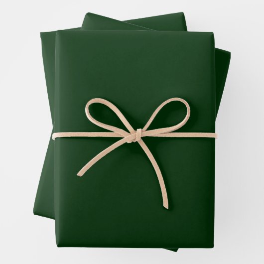 Christmas emerald green solid stylish rustic inpakpapier vel (In situ)