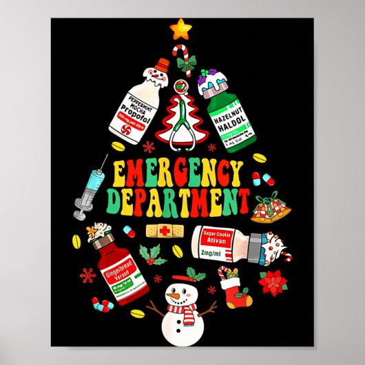 Christmas Emergency Room Er Rn Nurse Department He Poster (Voorkant)