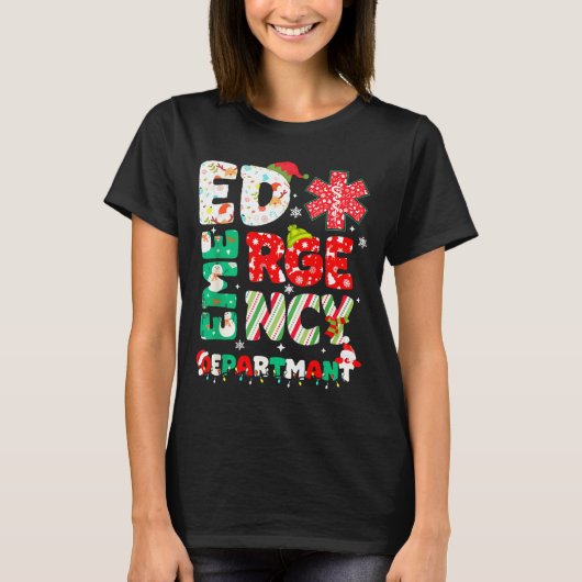 Christmas Emergency Room Er Rn Nurse Department He T-shirt (Voorkant)