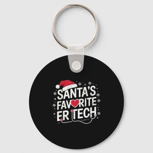 Christmas Emergency Room Technician Santa's Favori Sleutelhanger (Voorkant)