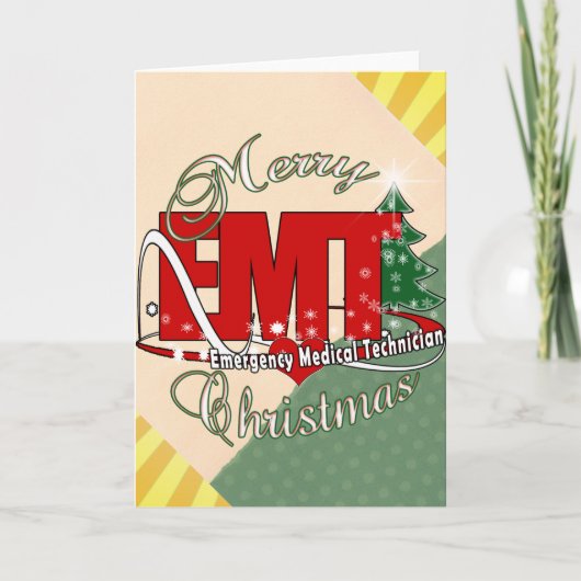 CHRISTMAS EMT Medical Noodtechnicus Feestdagen Kaart (Voorkant)