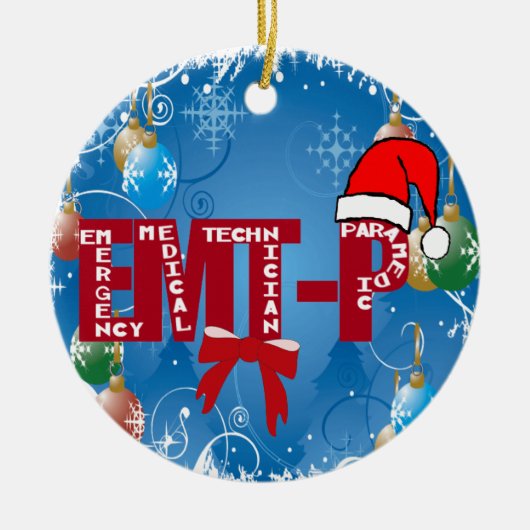 CHRISTMAS EMT-P SANTA NOODPARAMEDIUM KERAMISCH ORNAMENT (Voorkant)