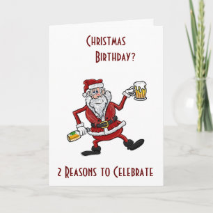 CHRISTMAS EN UW BIRTHAY=GET DEZE PARTIJ BEGONNEN FEESTDAGEN KAART