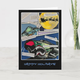 'Christmas Encounters' schilderij op een Bedankkaart