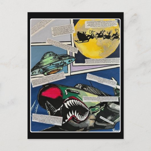 'Christmas Encounters' schilderij op een Briefkaart (Voorkant)