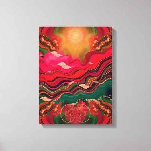 Christmas Energy Bloom – Frequency Wrapped Canvas (Voorkant)