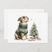 Christmas English Bulldog Kerstboom Feestdagenkaart (Voorkant / Achterkant)