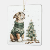 Christmas English Bulldog Kerstboom Keramisch Ornament (Links)