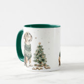 Christmas English Bulldog Kerstboom Mok (Voorkant links)