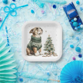Christmas English Bulldog Kerstboom Papieren Bordje (Feest)