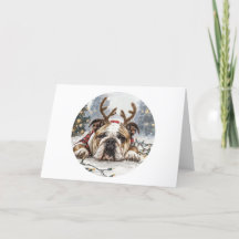 Christmas English Bulldog Reindeer
