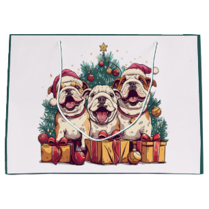 Christmas English Bulldog Santa Hats Groot Cadeauzakje