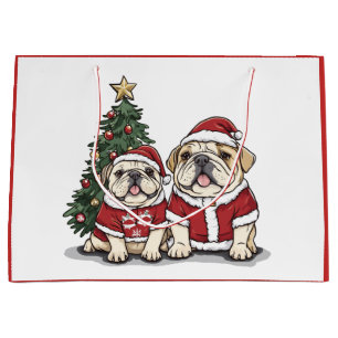 Christmas English Bulldog Santa Hats Groot Cadeauzakje