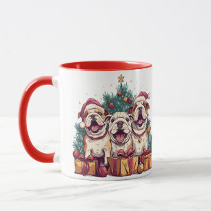 Christmas English Bulldog Santa Hats Mok