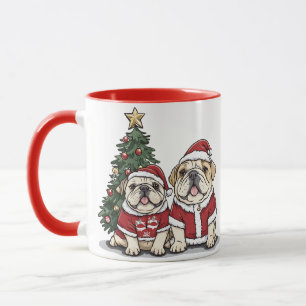 Christmas English Bulldog Santa Hats Mok