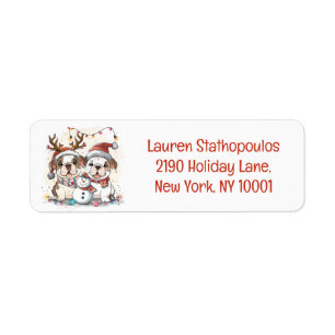 Christmas English Bulldogs Etiket