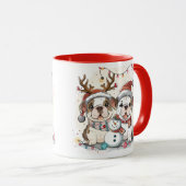 Christmas English Bulldogs Mok (Voorkant rechts)