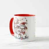 Christmas English Bulldogs Mok (Voorkant links)