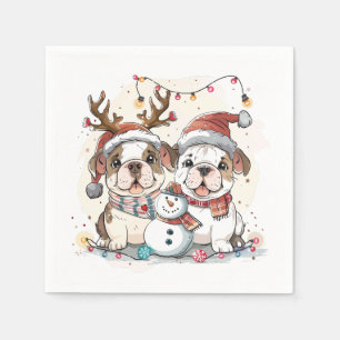 Christmas English Bulldogs Servet