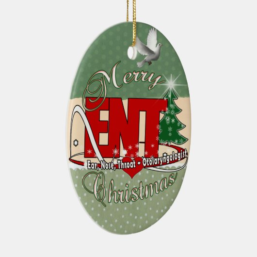 CHRISTMAS ENT DOCTOR EAR, NOSE, THROAT KERAMISCH ORNAMENT (Rechts)