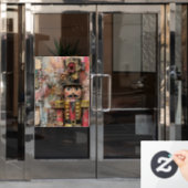 Christmas Ephemera Window Cling Raamsticker (Kantoordeur)