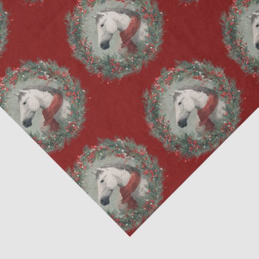 Christmas equestrian gift wrapping  tissuepapier (Detail)