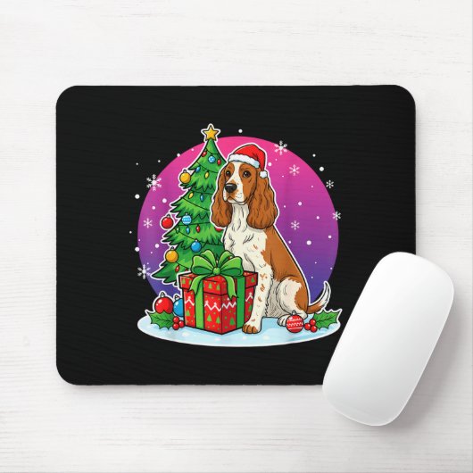 Christmas Er Spaniel Santa Hat Xmas Men Women  Muismat (Met muis)