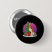 Christmas Er Spaniel Santa Hat Xmas Men Women  Ronde Button 5,7 Cm (Voorkant /achterkant)