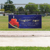 Christmas Eve Candlelight Poinsettia Blue Church Spandoek (Insitu)