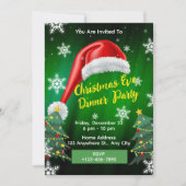 Christmas Eve Dinner Uitnodiging Bewerkbare Kaart (Voorkant)