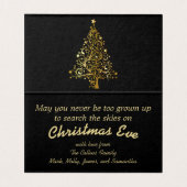 Christmas Eve Gold Tree Kaart (Binnenkant ongevouwen)