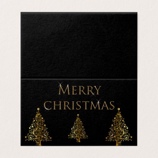 Christmas Eve Gold Tree Kaart (Buitenkant ongevouwen)