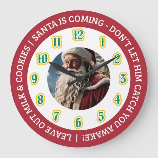 Christmas Eve Santa Clock Grote Klok (Voorkant)