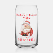 Christmas Eve Santa's Milk Blikvorm Glas (Voorkant)