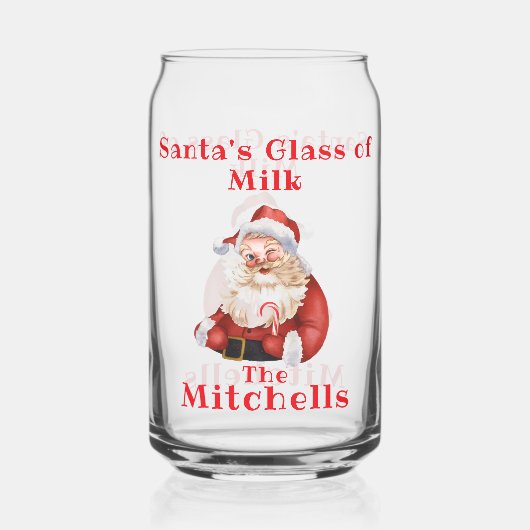 Christmas Eve Santa's Milk Blikvorm Glas (Voorkant)