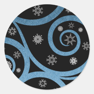 Christmas Eve Snow Swirl Stickers