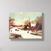 "Christmas Eve Winter Scene" canvas print (Voorkant)